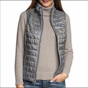Patagonia NWT gray silver metallic nano puff vest